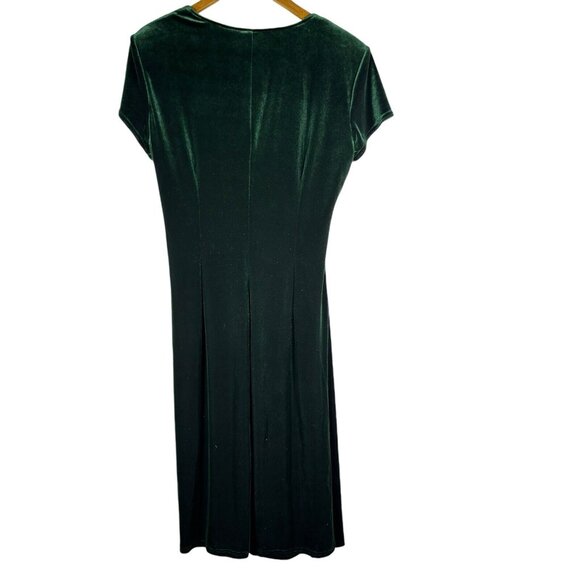 Signature By Robbie‎ Bee Women's Dress Size 16 Green Velvet Whimsical - Picture 3 of 6